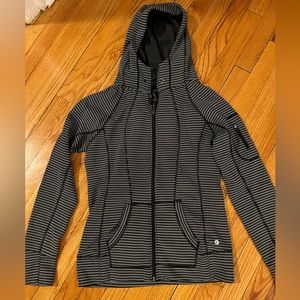 90degree black and white striped zip up size medium